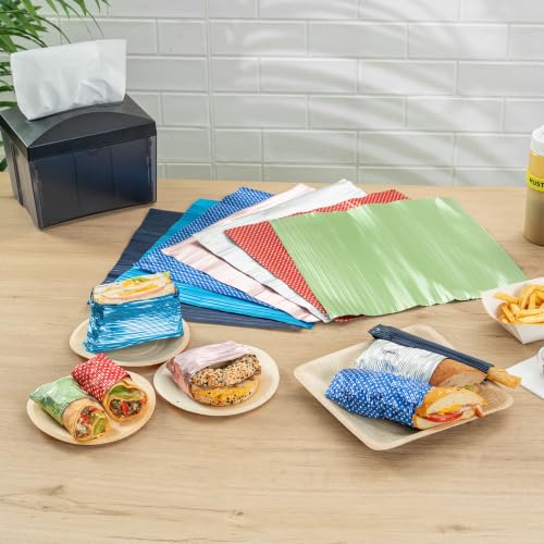 Restaurantware-12" x 12" Rippled Aluminum Foil Food Wrap and Fry Basket Liner: Perfect for Restaurant Take Out, Bakeries, and Food Trucks - Silver Foil Sandwich Wraps - 2500-CT - Image 9