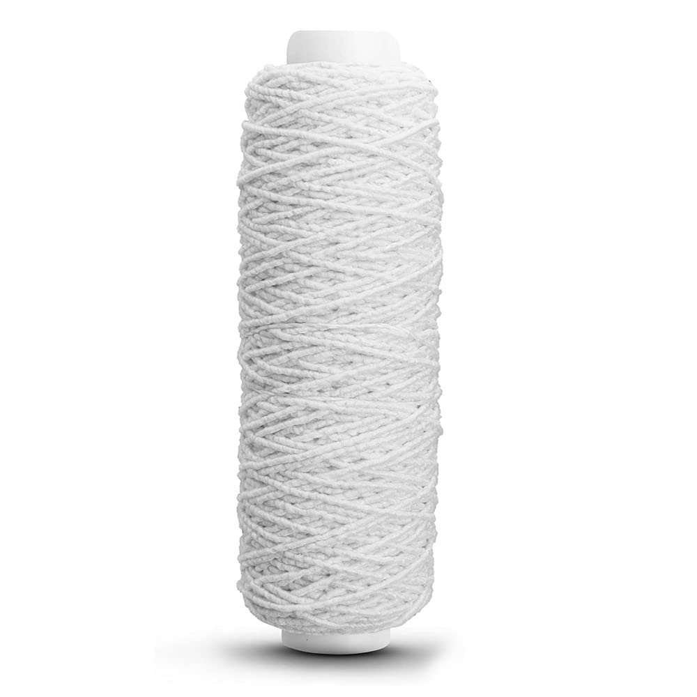 Trucraft - Shirring Elastic 0.6mm x 20m Reel - White - Elasticated thread For sewing smocking knitting