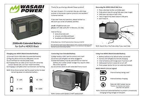 Wasabi Power 2500Mah Extended Battery For Gopro Hero6 Black, Hero5 Black #TOP7