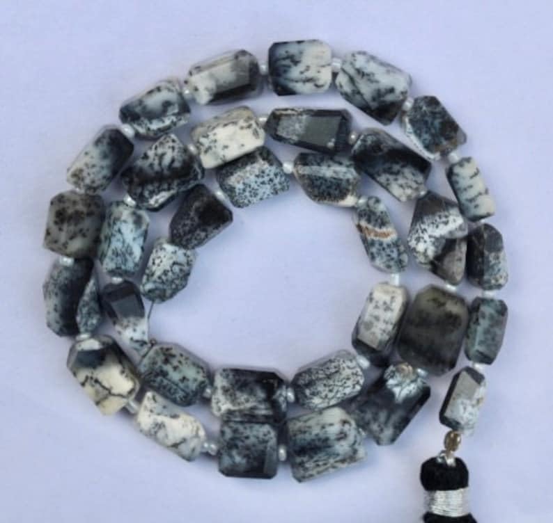 Perles en dendrite naturelle pour bijoux colliers bracelets