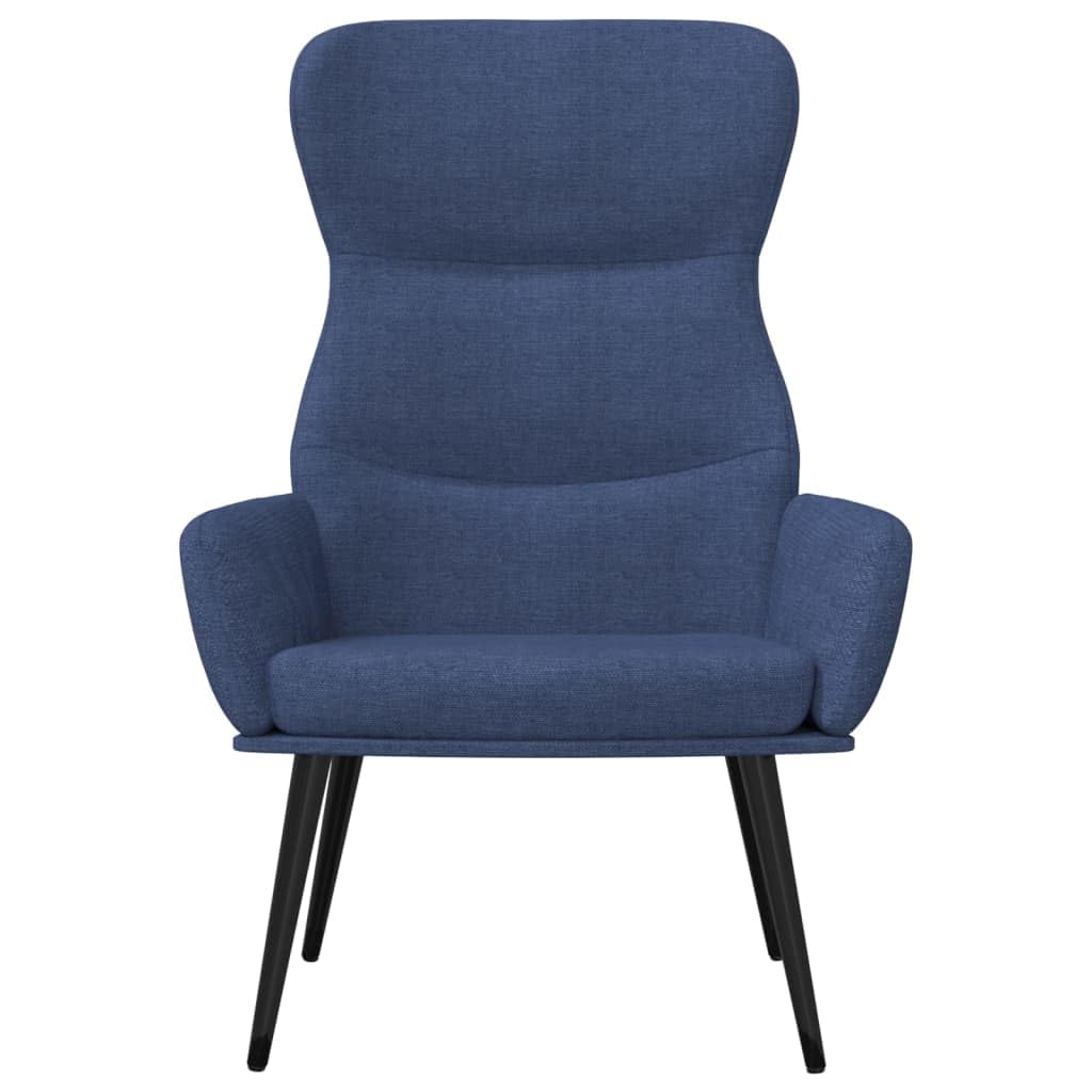 Poltrona relax in tessuto blu con braccioli | Struttura in metallo robusta, rivestimento morbido, imbottitura ottimale, sedia da salotto stabile
