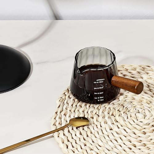 Vaso medidor de vidrio 4 oz con asa y pico vertedor miniatura 4