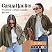 Jacke Damen, Kurze Blouson Jacke Casual Pilotenjacke Kurze Lederjacke im Casual Look Wildlederjacke Damen Kurz Übergangsjacke (DE/NL/SE/PL, Alphanumerisch, M, Regular, Regular, Braun)