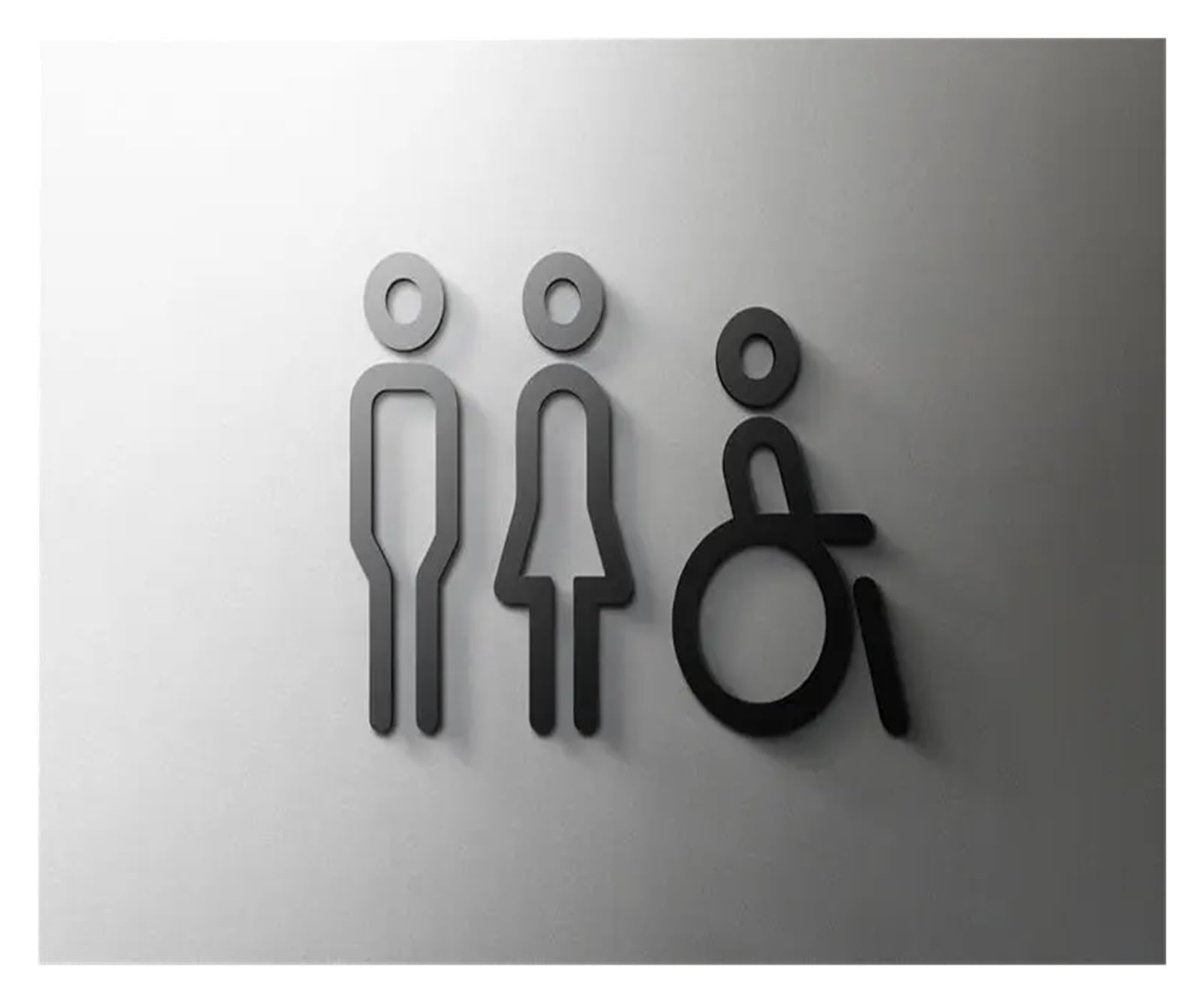 Signalisation Des Toilettes Plaque de signalisation de toilette de couleur noire, en acrylique 3D, porte de salle de lavage, étiquette d'art murale, autocollant, support de Wc, panneau de signalisatio