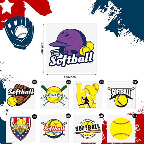 Nosiny 144 Pcs Softball Temporary Tattoos Baseball Tattoos Accessories Gifts Waterproof Players Temporary Stickers Ball Themed Birthday Party Decorations For Kids Girls Boys thumb #1