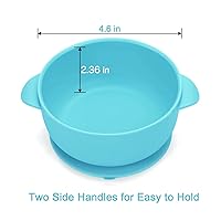 Vista 3 de PandaEar Juego de 2 tazones de succión de silicona Stay Put Base grande Silicona suave y segura de grado alimenticio sin BPA Bebés y niños