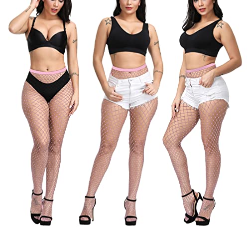 Image of AOUN&HOUN Fishnet Stockings for Women Thigh High Stockings Pantyhose High Waist Sexy Fishnet Tights
