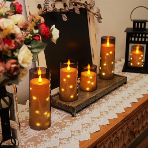 Image of Homemory Flickering Flameless Candles, Fake LED Pillar Candles with Remote