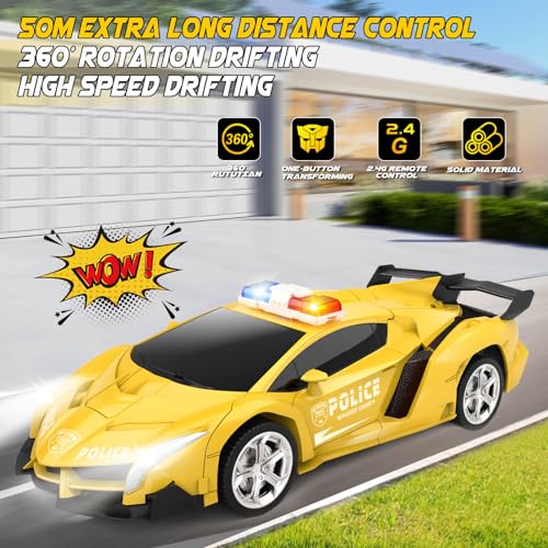 image for Britik Transform Remote Control Car - Rc Cars, One-Button Transforming