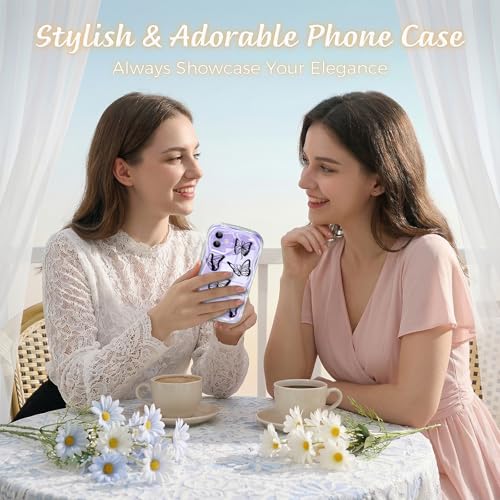 Coque iPhone 12 pour femmes et filles idée cadeau papillon - 6