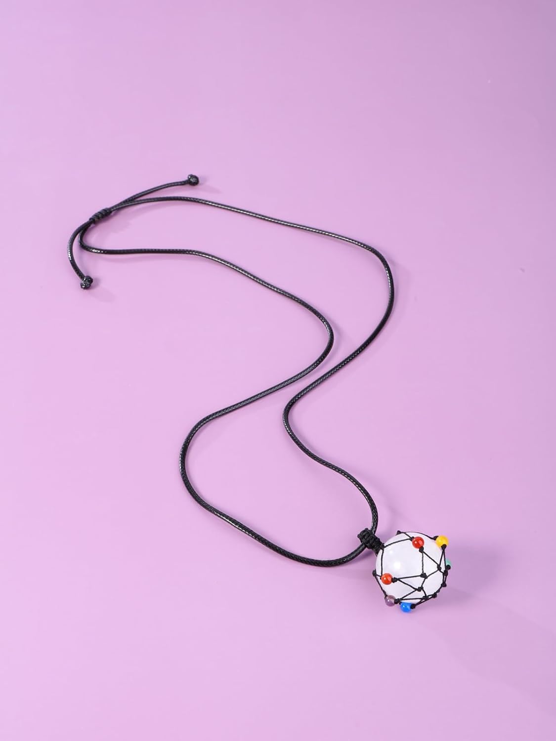 Top Plaza Amethyst Healing Crystal Necklace for Women Lucky Round Stone Natural Chakra Gemstone Pendant Necklace Purple Protection Jewelry Christmas Gifts - Image 3