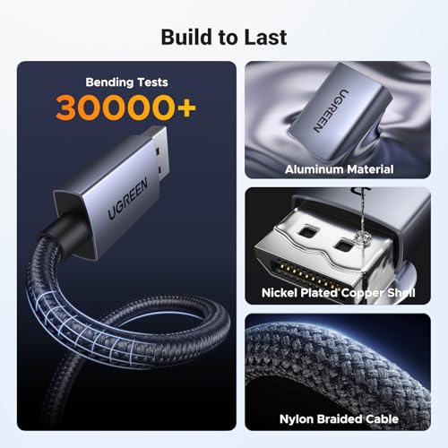 UGREEN 4K DisplayPort to HDMI Adapter, Unidirectional DP 1.2 PC to HDMI 1.4 Converter Braided Cable Male to Female for Desktop, Projector, Monitor, Compatible with AMD, NVIDIA, Passive, 0.66FT by UGREEN - Image 8