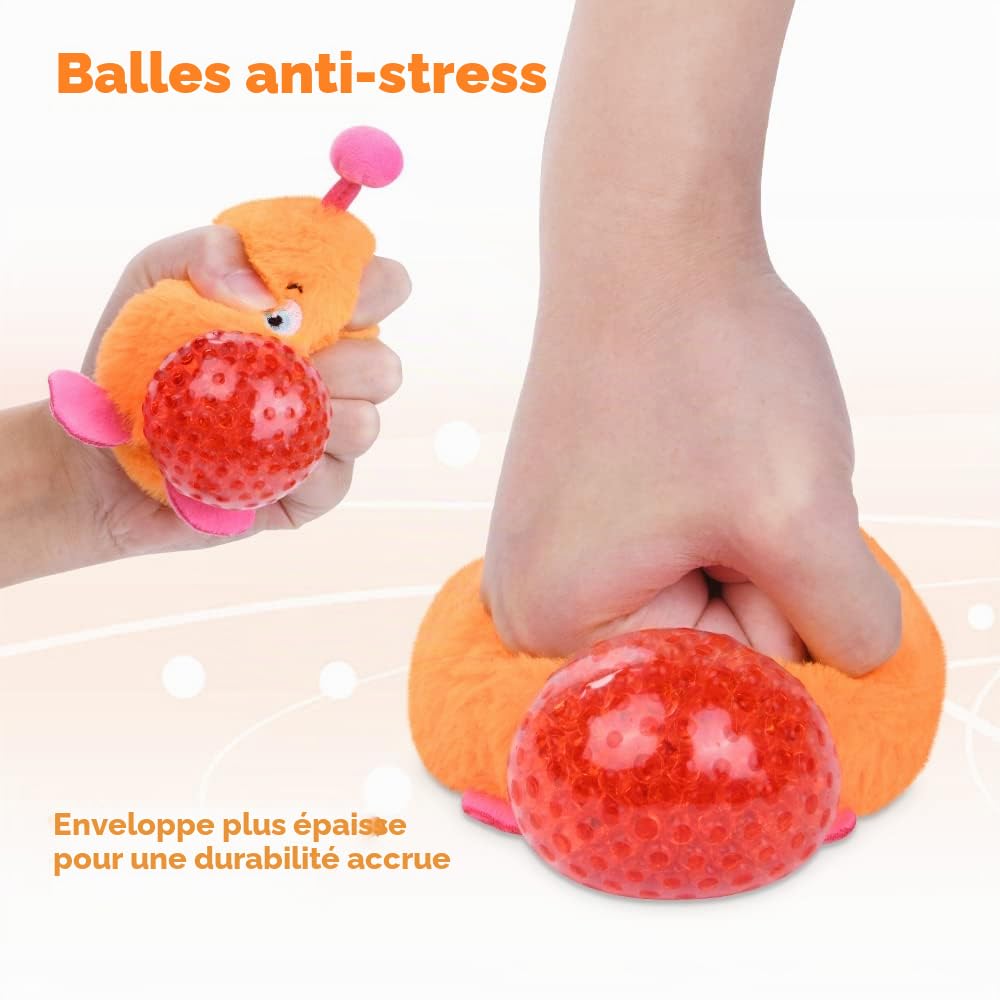Lot de 4 balles anti-stress, à presser pour enfants et adultes, anti-stress, cadeaux d'invités