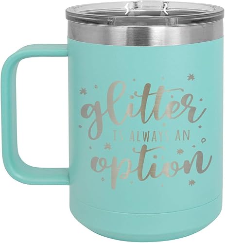 Miniatura 10 de GLITTER ES SIEMPRE UNA OPCIÓN Naranja Taza de café de 15 oz con tapa superior deslizante  Taza de café de viaje aislada  Ideas de regalo de