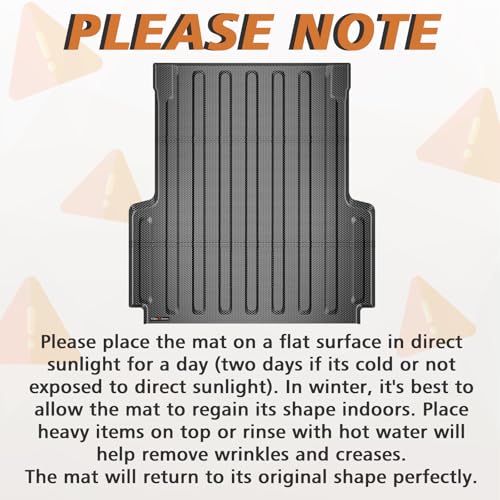 Image of TripleAliners Truck Mat Compatible with 2020-2026 Jeep Gladiator JT 5FT Accessories, Truck Bed Mat Heavy Duty Custom Fit All Weather Protection TPE Pickup Liner