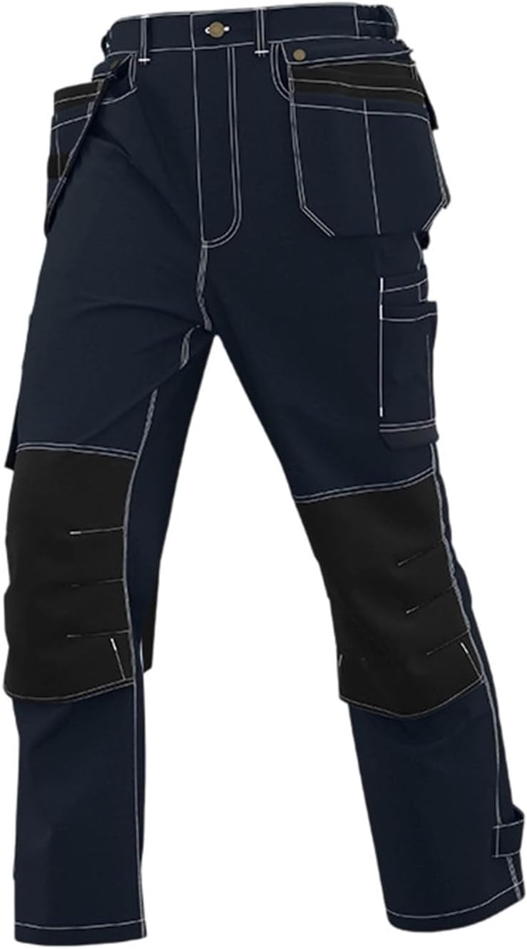 Men's Cargo Work Pants Reinforced Knees Durable Work Pant Tactical Field Construction Safety Pants with Tool Pockets