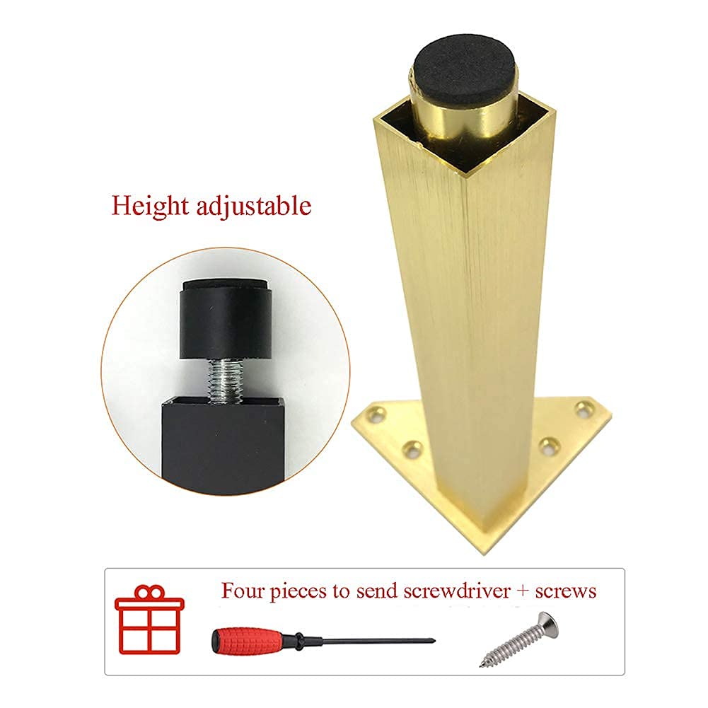 Elegante Simplicitymetal Regolabile Gambe Mobili Regolabili Piedi per Mobili Pesanti per Tavolo/Letto e Divano/Armadio Piede, Easy Install, Blackniture Support Gambe, Altezza: 6-30 cm/Colore