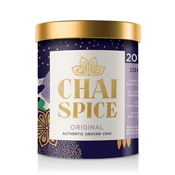 Chai Spice Authentic Ground Chai Original Powder 200g Spiced Chai Blend for Hot & Iced Lattes, Desserts & Baking Caffeine Free