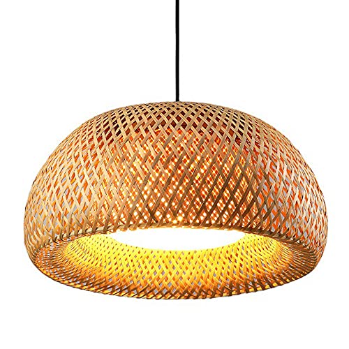 Abat-jour en rotin japonais bambou tressé luminaire plafond osier creux