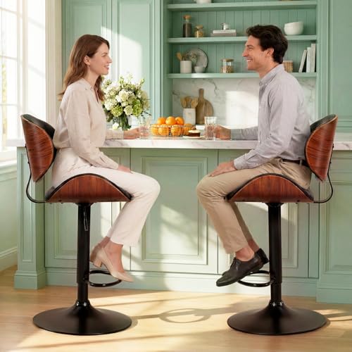 DUMOS Swivel Bar Stools Set of 6, Adjustable Counter Height Bar Chairs by DUMOS - Used condition - Image 6