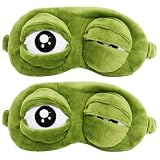 BaZuyunMd Frosch Schlafmaske, 2 Stück, Lustig, Weicher Stoff, Augenmaske für Reisen, Grün