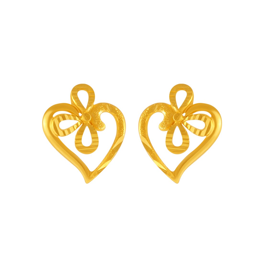 22KT Yellow Gold Stud Earrings for Women - 1.5 Grams-image-30