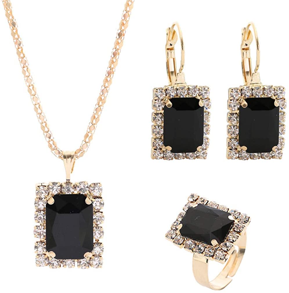 GenericCrystals Jewellery Set Pendant Necklace Ring Earrings Jewelry for Women Clever Fashion