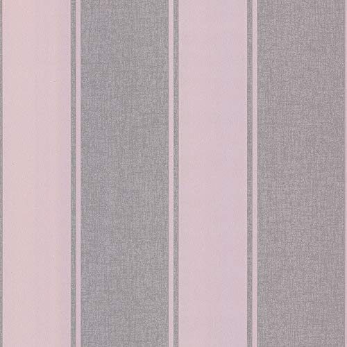 Arthouse 910208 Dusky Rose Metallic Textures Luxe Stripe Wallpaper 910208