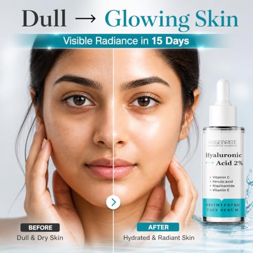Image of Hyaluronic Acid 2% Face Serum with Vitamin C, Niacinamide, Ferulic Acid & Vitamin E | Deep Hydration, Brightening & Skin Repair | For Glowing, Smooth & Radiant Skin | 30ml