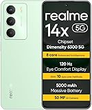 realme 14X 5G Smartphone 6+128 Go, 5G Dimensity 6300, écran Eye Comfort 120 Hz, Résistance aux Chocs de qualité Militaire, Appareil Photo I.A. de 50 MP, Batterie de 5000 mAh, Vert