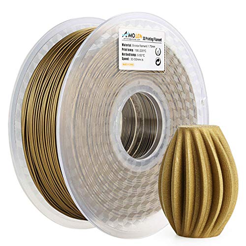AMOLEN PLA Filament 1.75mm,Frosted Bronze 3D Printer Filament,PLA Filament Metal,1kg(2.2lb)