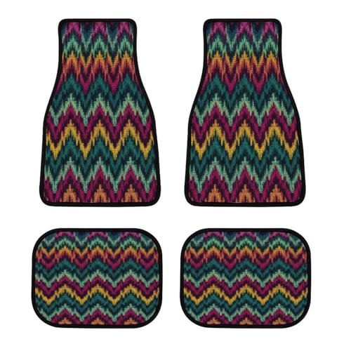 Tapis de sol de voiture tricoté coloré universel pour SUV et berline - Lot de 4