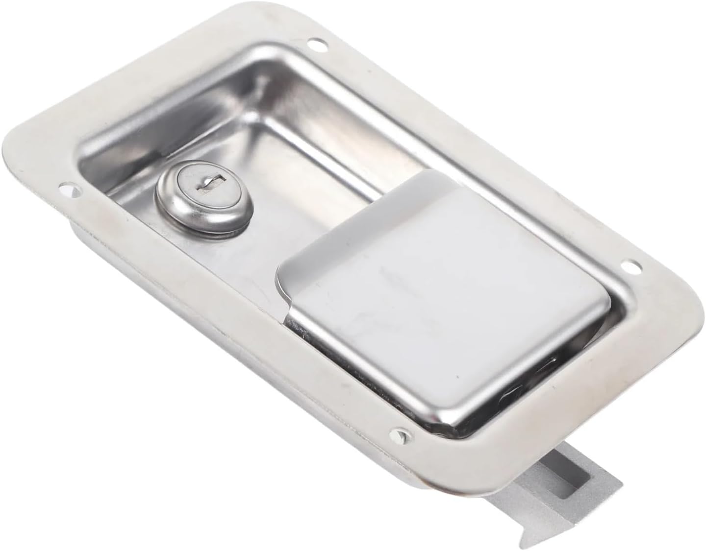 Flush Mount Paddle Door Weatherproof 304 Stainless Steel Toolbox Lock with 2 Keys RVs Trailers Paddle Door