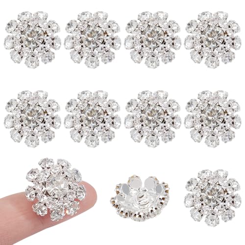 Pacchetto incluso -- Riceverai 10 pezzo di copribottoni con strass floreali, su 2.1cm di diametro, 1cm di spessore, Foro:2mm . Puoi facilmente trovare quello che si adatta al tuo stile