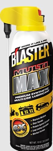 B’Laster Premium Synthetic Multi-Max Lubricant – Multi-Use Lubricant Spray for Everyday Use – Helps Reduce Friction, Displaces Moisture, Protects Against Corrosion, Stops Squeaks – 10 oz (Case of 6)