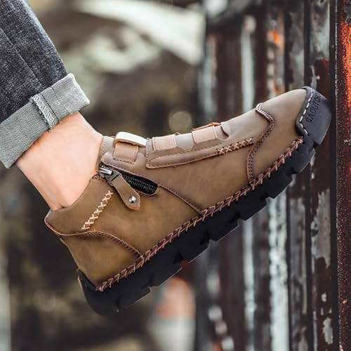 Matufit Shoes for Men, Men's Non-Slip Fashionable Orthopedic Shoes, Side Zip Fashionable Slip-On Flats4