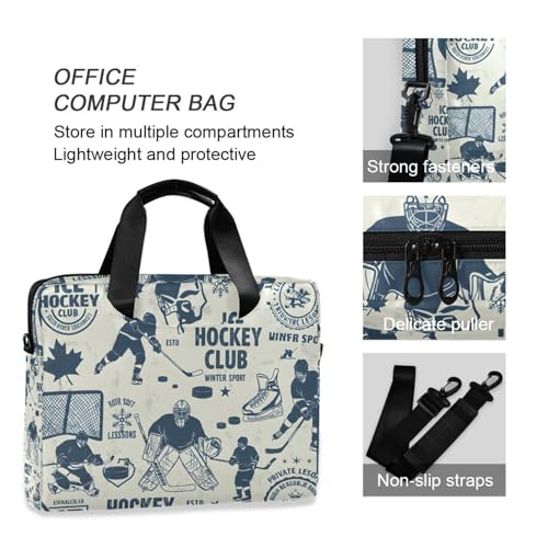 Bolso maletín para laptop con diseño hockey vintage 13-15.6 pulg miniatura 6