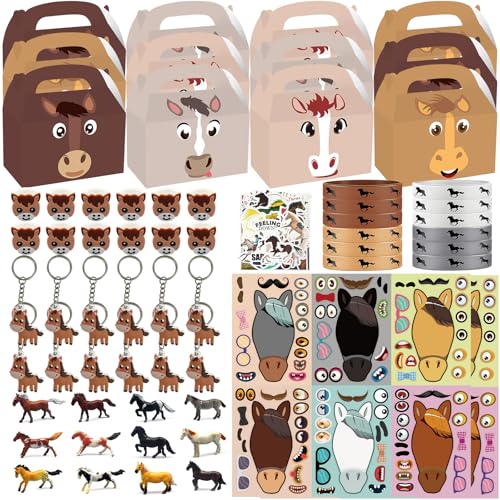 NlsqEU 146 piezas de regalo para niños: decoración de cumpleaños de caballos, juguetes, 12 figuras de caballo, bolsas de regalo, anillo y pulsera de silicona NlsqEU 146 piezas de regalo para niños: decoración de cumpleaños de caballos, juguetes, 12 figuras de caballo, bolsas de regalo, anillo y pulsera de silicona