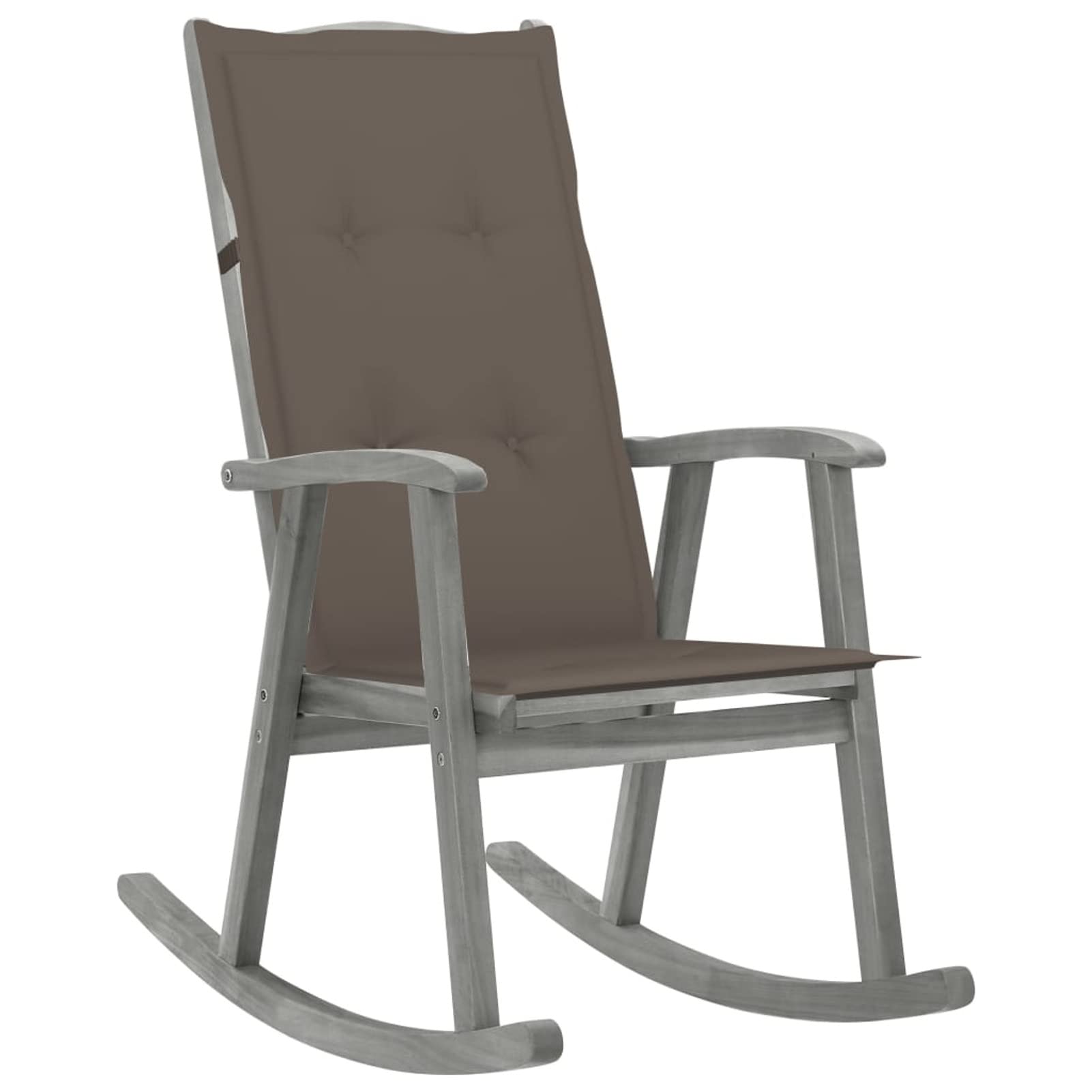 Chaise à Bascule de Jardin en Bois d'Acacia Massif et Finition Noble