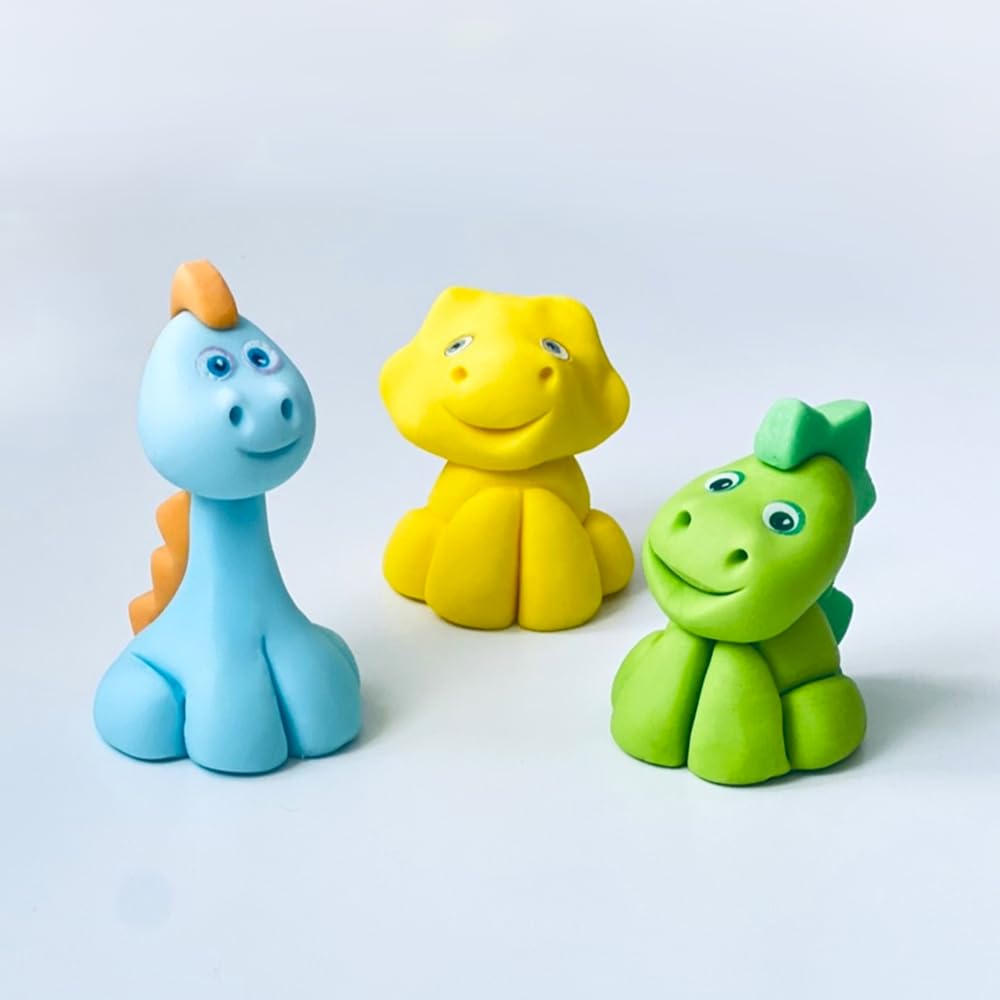 Dinosaurs Cake Toppers 100% Fondant, Edible Icing, Personalised Decoration, Kids, Birthday