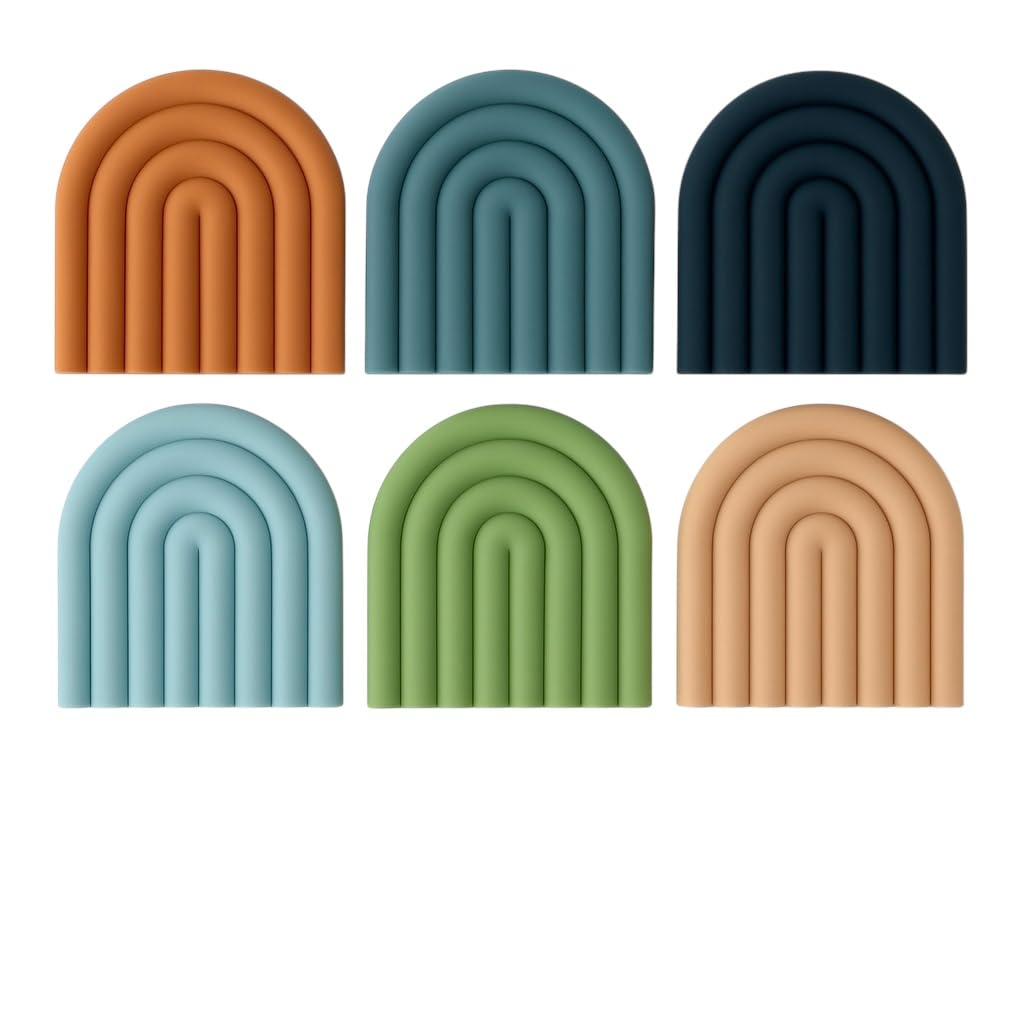 Bare & Balanced Lot de 2 dessous de plat en silicone résistants à la chaleur – Tapis de cuisine antidérapants et multi-usages, dessous de verre isothermes et maniques – Sets de table modernes pour