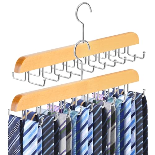Recopilación de Perchas y colgadores para corbatas disponible en línea. 43 Paquete de 2 Colgador de Corbatas y Cinturones para Clóset Fitnice Mejorado Antideslizante Ahorrador de Espacio con 20 Ganchos Plegables Organizador de Madera para Corbatas y...