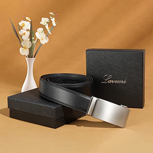 Image of Lavemi Men's Real Leather Ratchet Dress Belt with Automatic Buckle,Elegant Gift Box