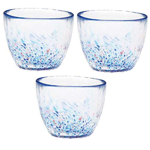 Toyo Sasaki WA313 Iroshizuku Noodle Boar Mouth, Made in Japan, Set of 3, Blue, Approx. ?3.2 x 2.6 inches (8.1 x 6.7 cm)