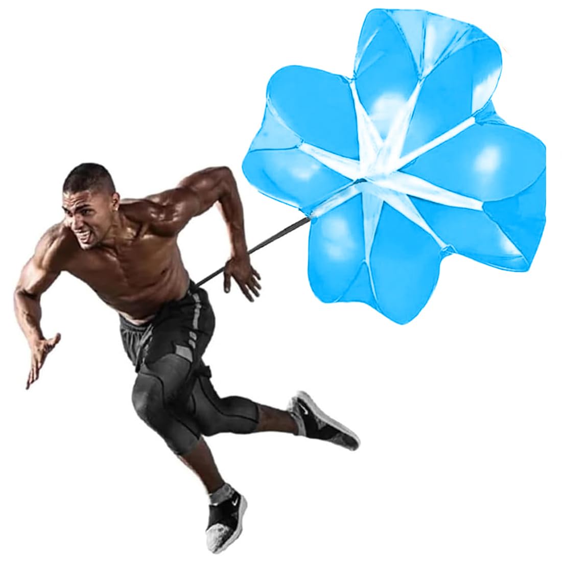 Bioamy Running Speed Chute Resistance Parachute 56 inch Powerchute 2 Pack Umbrella Training Sprint Power Soccer Trainer for Runner, Football, Soccer Drilling