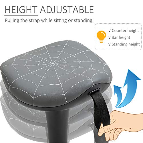 Image of Lift Wobble Stool Standing Chair with 360 Swivel, Tilting Balance Chair with Adjustable Height and Saddle Seat for Active Learning Sitting, Grey