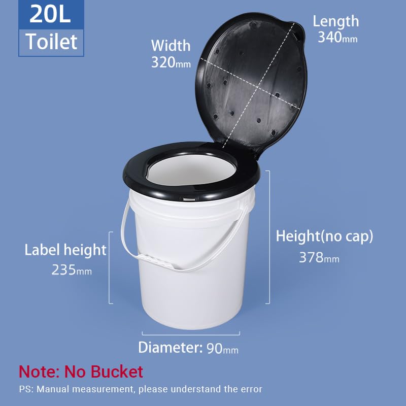 ASEVAT Portable Toilet for Camping, 5 Gallon Bucket Toilet Seat with Lid for Hiking, Emergency