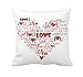Love You Heart Home Decor Throw Pillow Cover Cotton Polyester Cusion Cover 18 x 18 Inches(Valentine's Day Gift)
