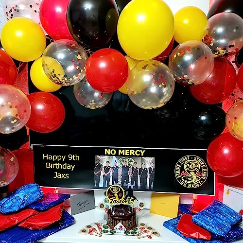 Image of 12Inch Red Yellow Black Balloons, Color Helium Party Balloon Yellow Red Black Latex Balloons with Cartoon Coffetti Balloon for Race Car Birthday Baby Shower Carnival Party Decorations