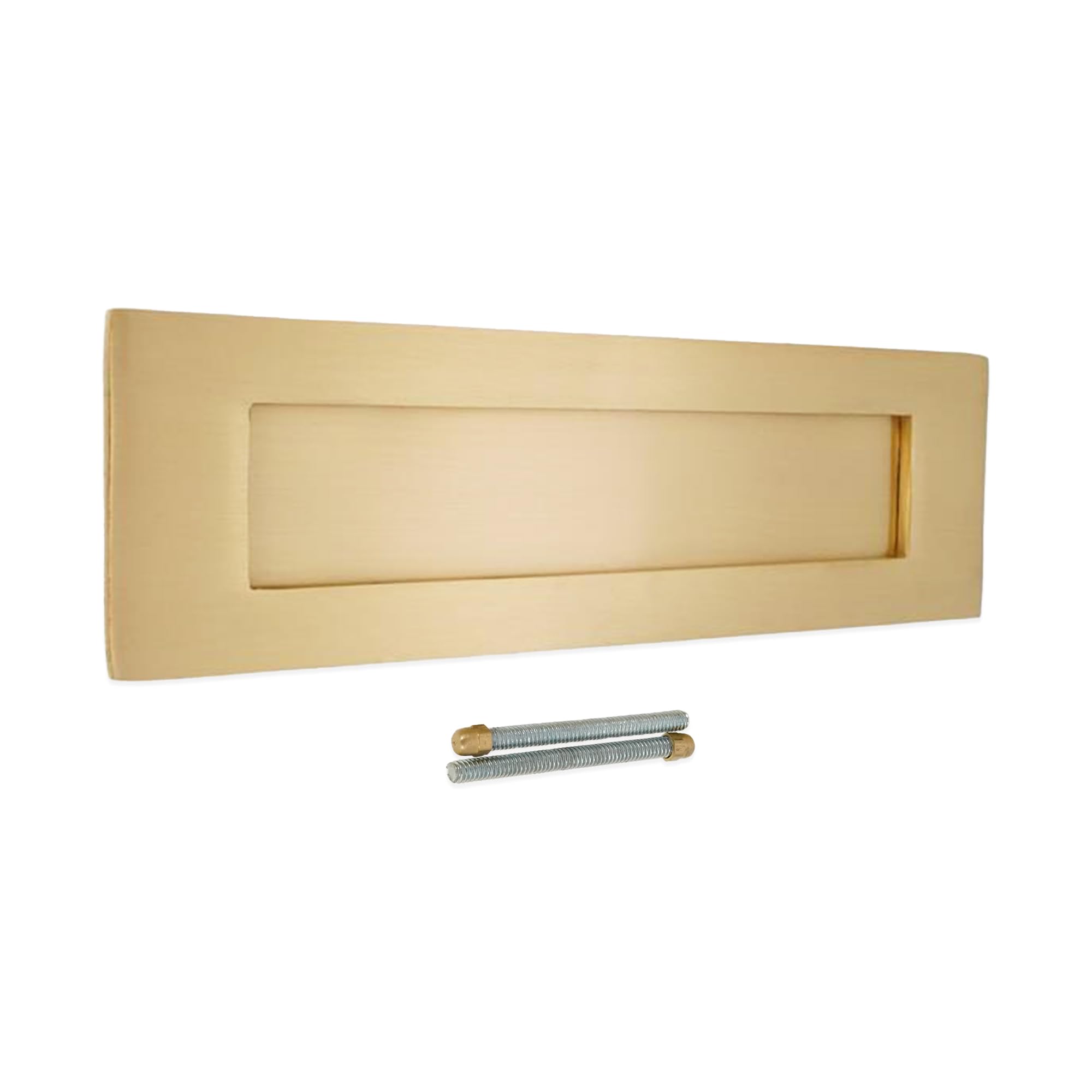 Boîte aux lettres de style victorien à ressorts lourds en laiton massif satiné 25,4 x 7,6 cm